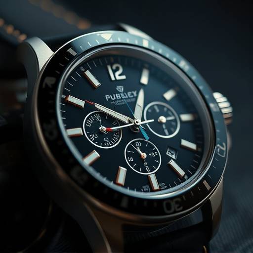 A close-up of a beautifully lit product shot, showcasing a luxury watch with impeccable detail.